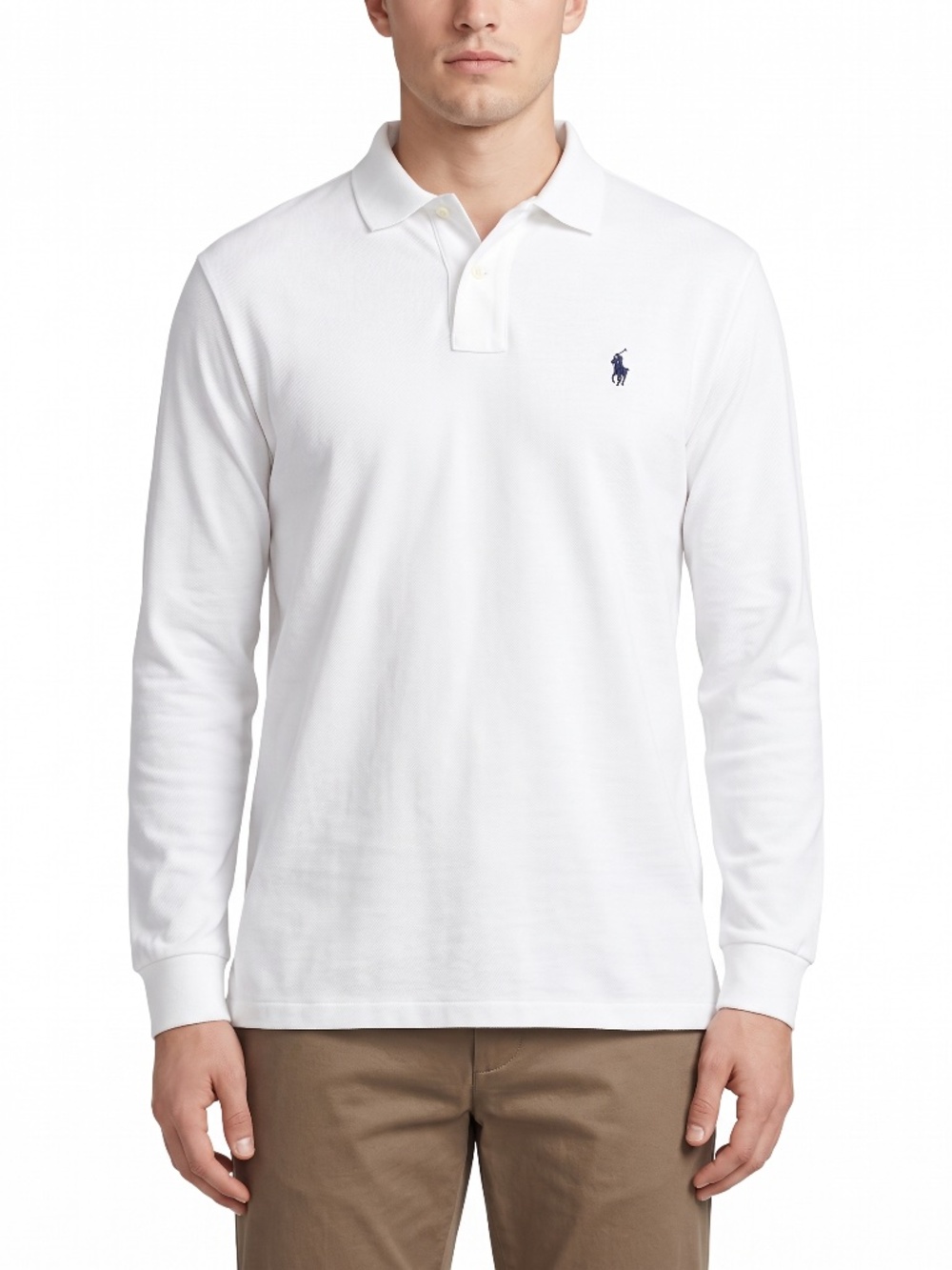 Polo Ralph Lauren Long Sleeve Polo Shirt White Mens Size 2XLT Tall Embroidered
